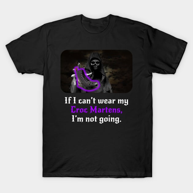 Grim Reaper's Croc Martens T-Shirt by SpiralBalloon